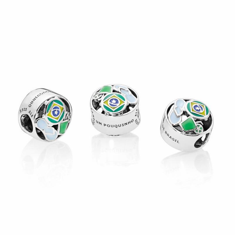 Pandora Brazil Forever Charm - Sterling Silver/Enamel/Blue - Canada | TE2323CN